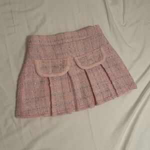 NWT Girls 6 Pink Tweed Skirt